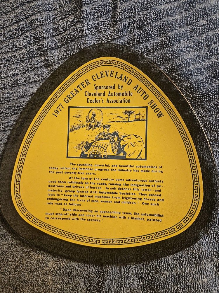 1977 Greater Cleveland Auto Show Plaque