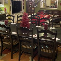 Custom black table and chairs