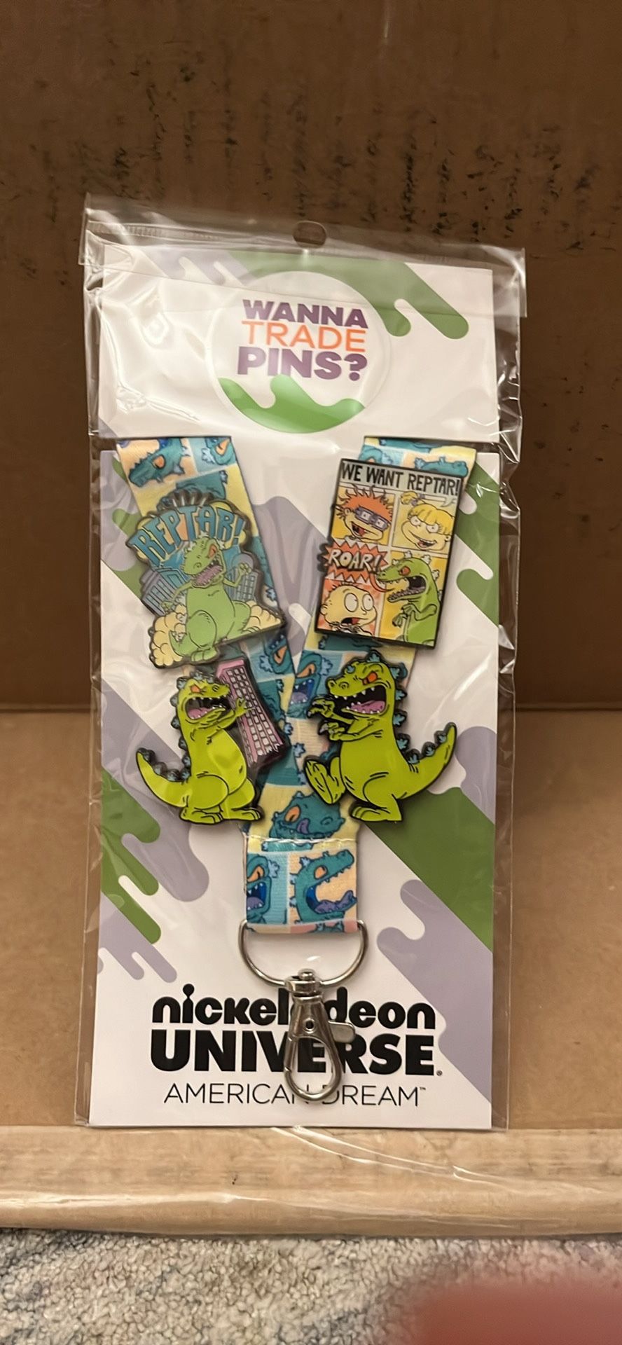 Nickelodeon Universe Reptar Pin Set - New!
