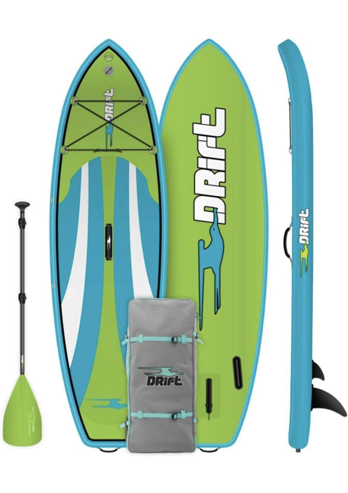 Kid's Drift Inflatable Stand Up Paddle Board, SUP with Adjustable Aluminum Paddle & Backpack Travel Bag