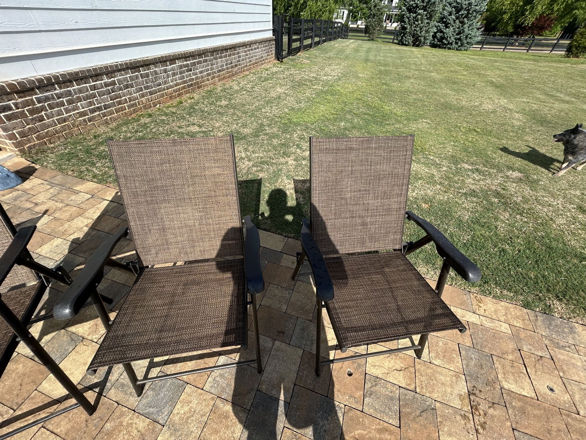 Patio Folding Chairs - Pair