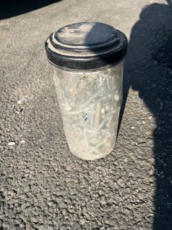 Jar of screws for wood