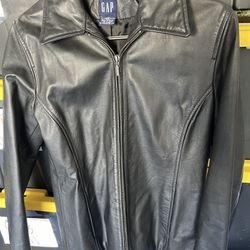 Gap, black, leather jacket, size small