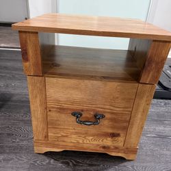 Wood End Table/filing Cabinet