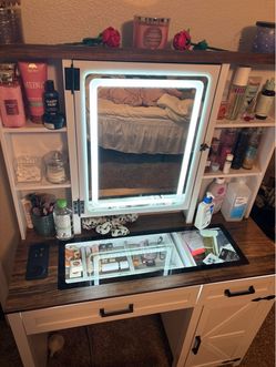 White makeup vanity (Items not included)