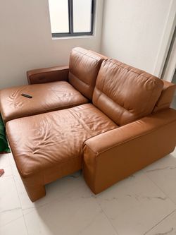 Rudy Brown Leather Sofa W/ Power Extension $500 OBO