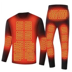 Heated Thermal Underwear-USB Electric Heated Clothing Winter Ski Jacket set-5XL