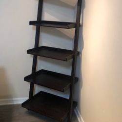 Ladder Bookshelf/ 5-tier Wooden Ladder/ Brown
