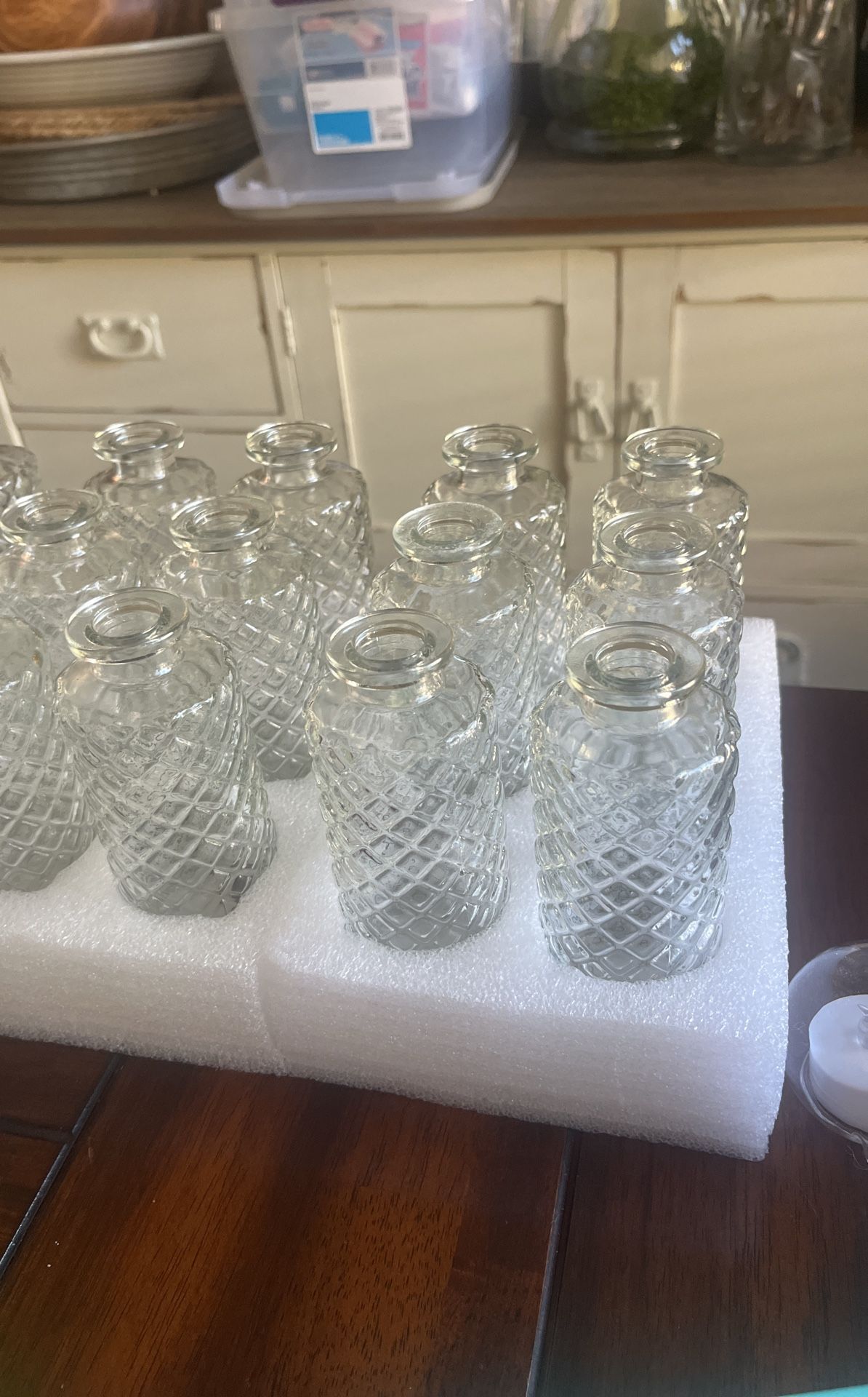 Small Clear Glass Bud Vases