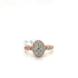 10kt Rose Gold Oval Cluster Ring 3.00grams Size 5 165000 1