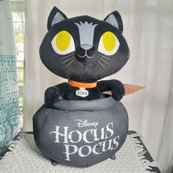 Halloween Disney Hocus Pocus BINX  Witches Cauldron 19in Black Cat Door Greeter