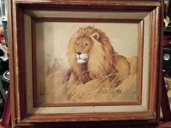 Lion Portrait Oil Painting on Canvas by Rex 1980 8 x10