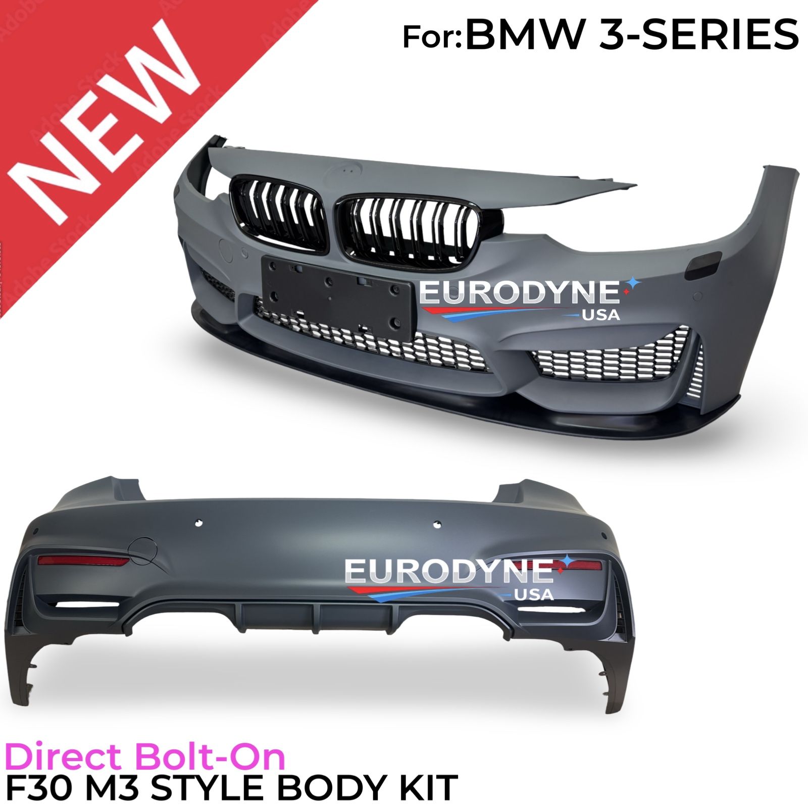 BMW ✅ 2012-2018 ✅ f30 M3 STYLE FRONT REAR BUMPER BODY KIT FITS 320i 328i 330i 335i 340i