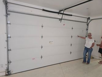 Garage door with opener and remote