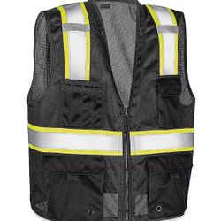 NWT Uline Black Safety Vest L/XL 