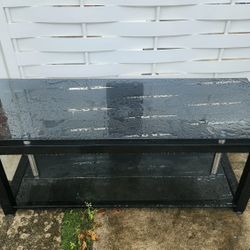 Small Sofa And Black TV  Stand W/glass