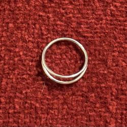 Silver Helix Cartilage Earring Clicker Nose Ring Surgical Steel Double Hoop Body Jewelry
