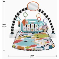 Fisher-Price Baby Playmat Glow and Grow Kick & Play Piano Gym for Newborns 0+ Months