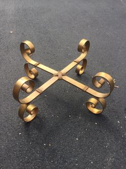 Heavy bronze coffee table base and glass top