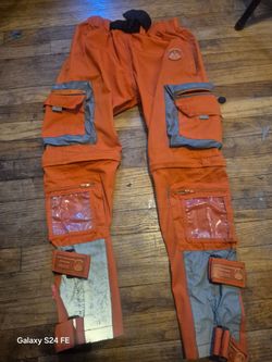 Orange hologram sweatpants