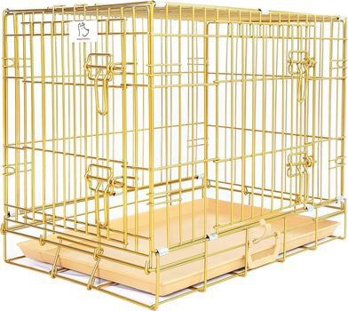 Homey Pet Double-Door 24" Dog Crate Tray Removable Floor Grid Gold Small ⭐NEW IN BOX⭐ CYISell