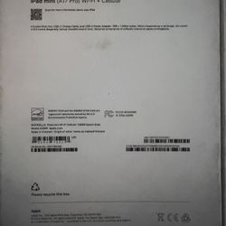 iPad mini (A17 Pro)  With Cellular Data– Like New / Mint