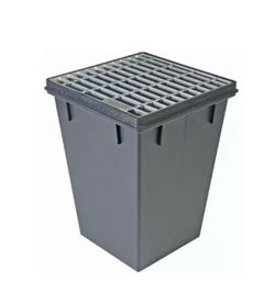 RELN Deep Series 18 in. L x 18 in. W x 24 in. H Catch Basin with Class A Galvanized Steel Grate(black)=Pal-913