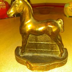 Vintage Champion Bronze/Copper Horse Bookend