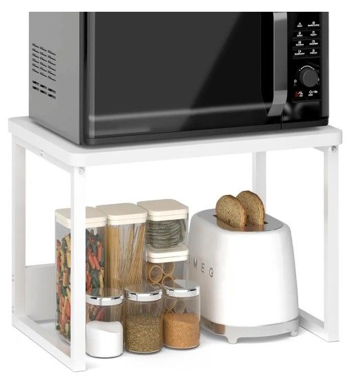 MARTY Kitchen Countertop Organizer Cabinet Shelf, 17x12.4 Large Spice Racks Counter Shelf Microwave Oven Rack Desktop Storage Organization for Kitchen