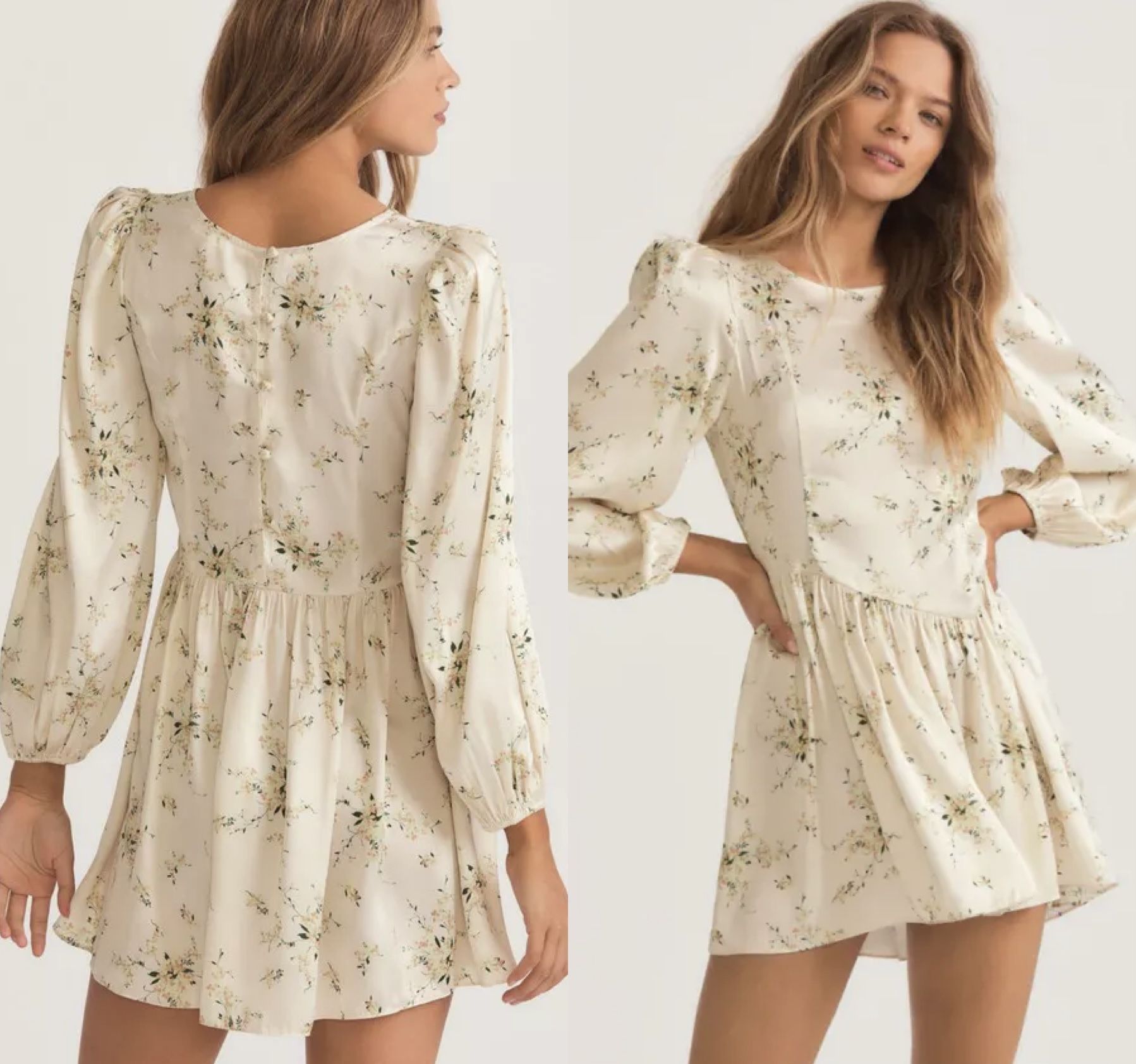 NWT $525 LoveShackFancy Canary Yellow Garcia Scoop Neck Long Sleeves Dress 2