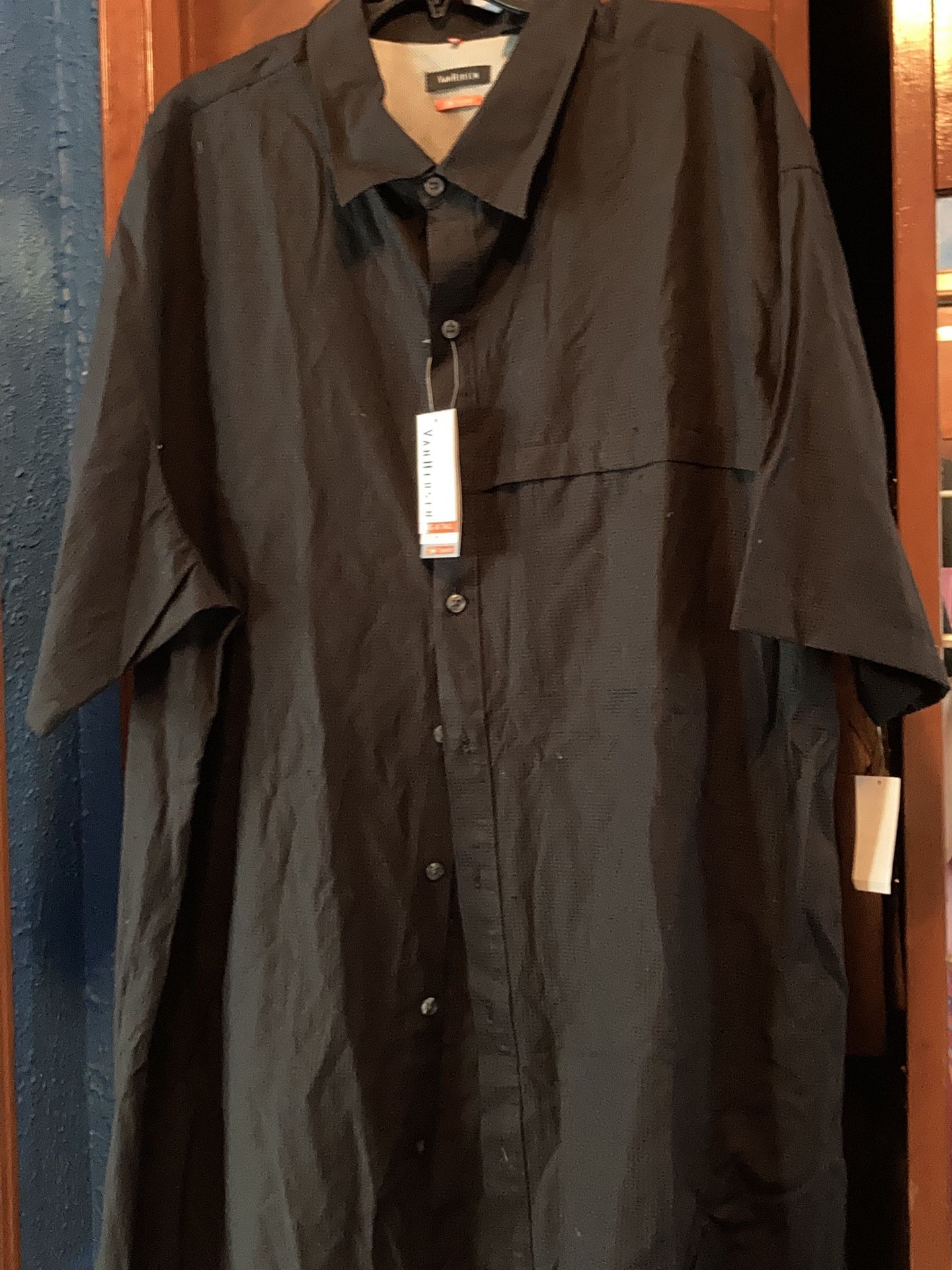 3X Tall Black Button Down
