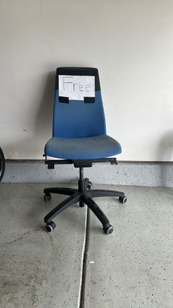 Blue Fabric Office Chair with Wheels