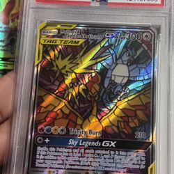 Moltres Zapados Articuno Gx Stained Glass Psa 10