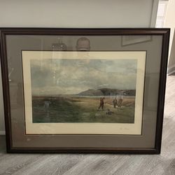 Douglas Adams "The Drive" framed & matted hand colored art print 28x37"