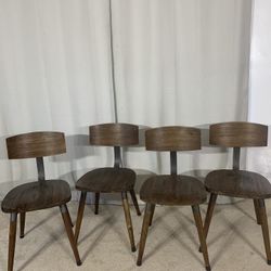 Rustic Industrial Dining Chairs (4)