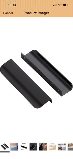 Matte Black Edge Pull Cabinet Handles