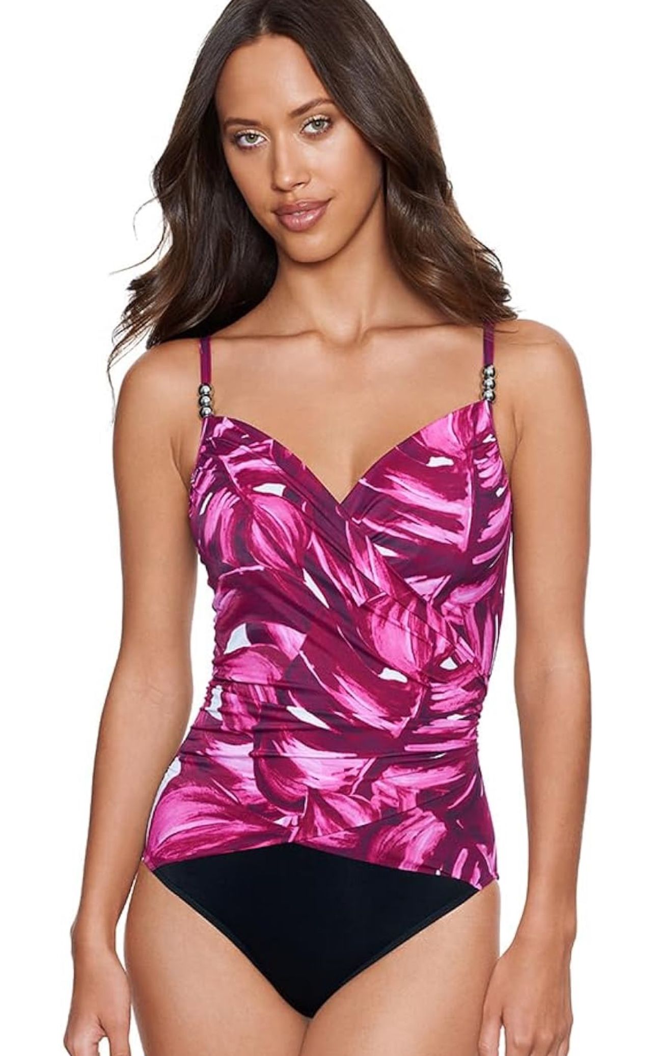 NWT MagicSuit Women’s Swimwear Pink Underwire One Piece Swimsuit 16 Multi-Color
