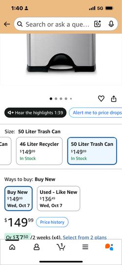 Amazing moving deal Like New 13 gallon stainless steel step on trash 🗑️ can