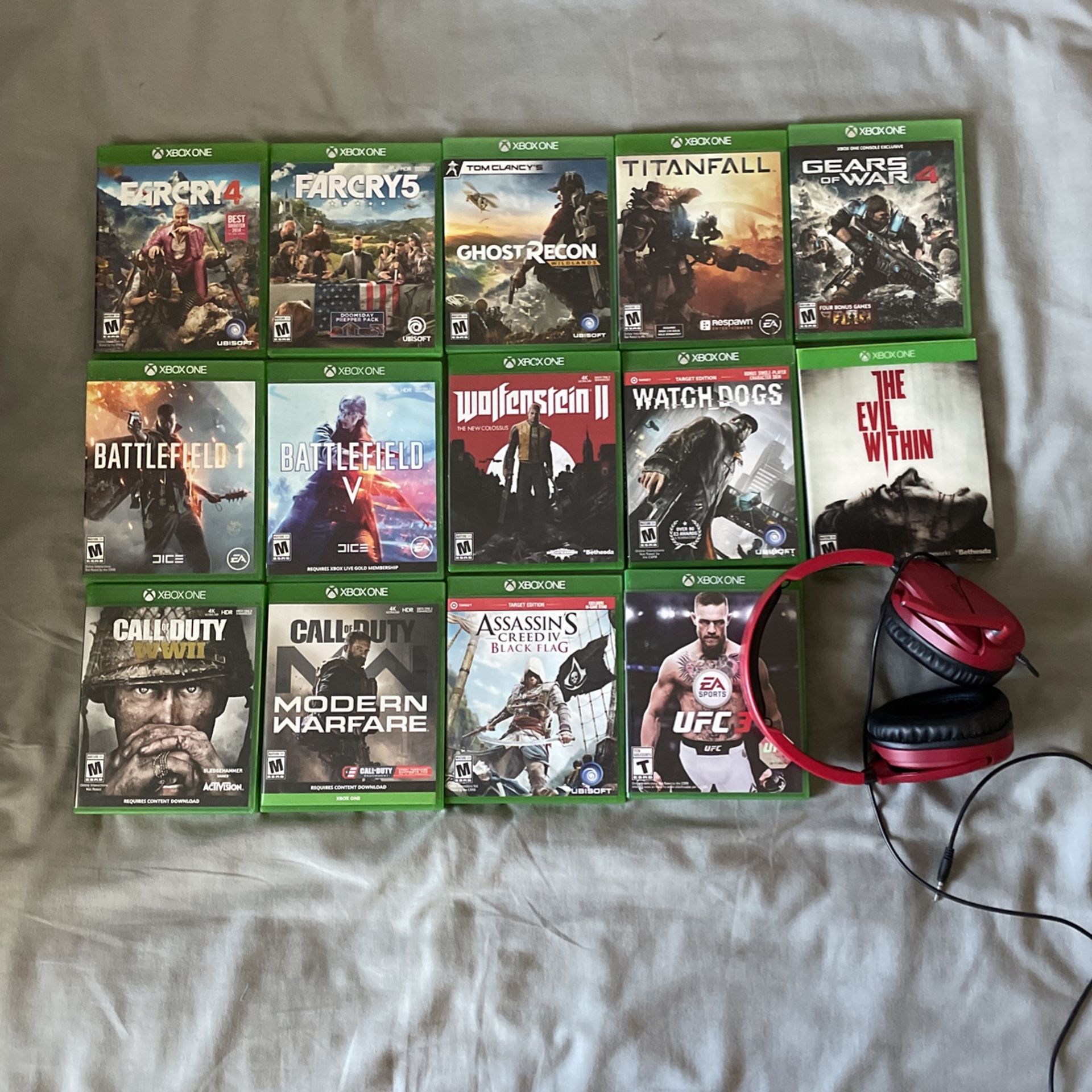 Xbox One Games plus Turtle Beach Headset