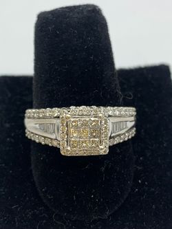 White gold diamond ring #15513