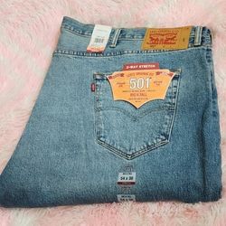 Levi's 501 Jeans Men's 54W 30L Blue Button-Fly Medium Wash Straight Leg