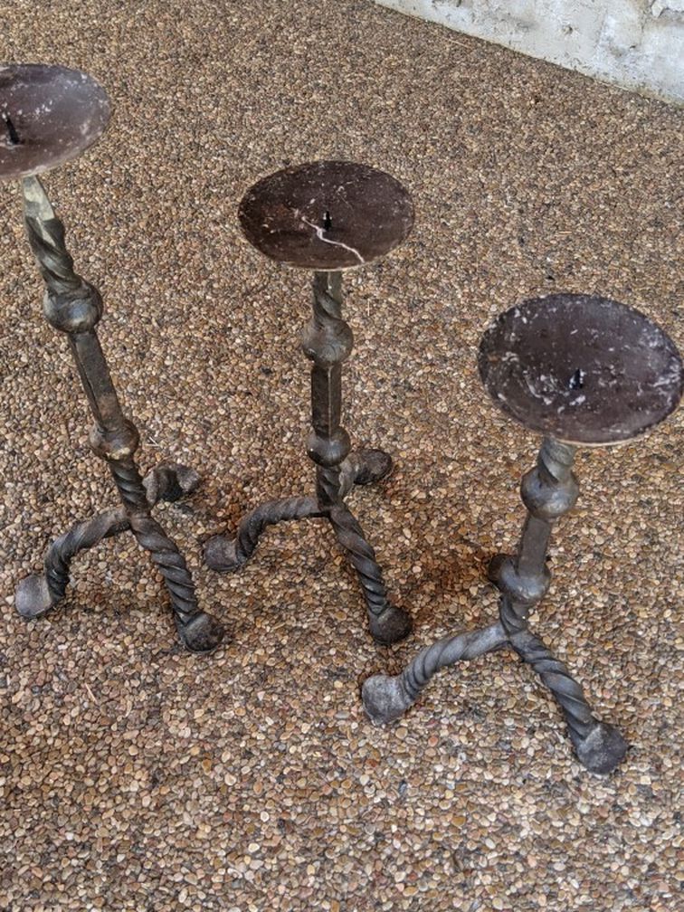 3 Metal Candle Holders