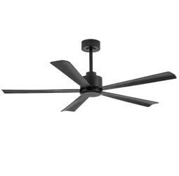 Breezary Melony 52 in. 6-Speed Indoor Black Ceiling Fans with Remote Control