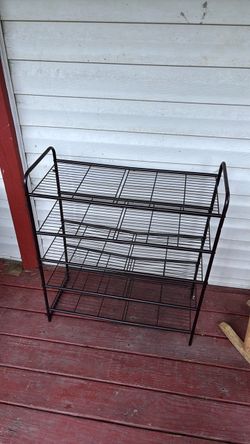 3-Tier Black Wire Shoe Rack