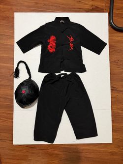 Kids’ Black Dragon Kung Fu Outfit – 3-Piece Set – $18