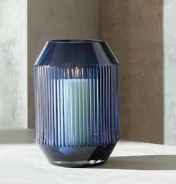 LSA International Rotunda Lantern/Vase H26cm Sapphire | Mouthblown & Handmade Glass