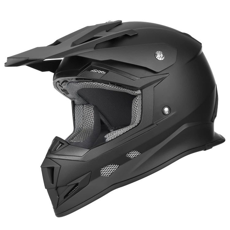 GLX GX23 Dirt Bike/Motocross Helmet - Matte Black, X-Large - DOT Approved