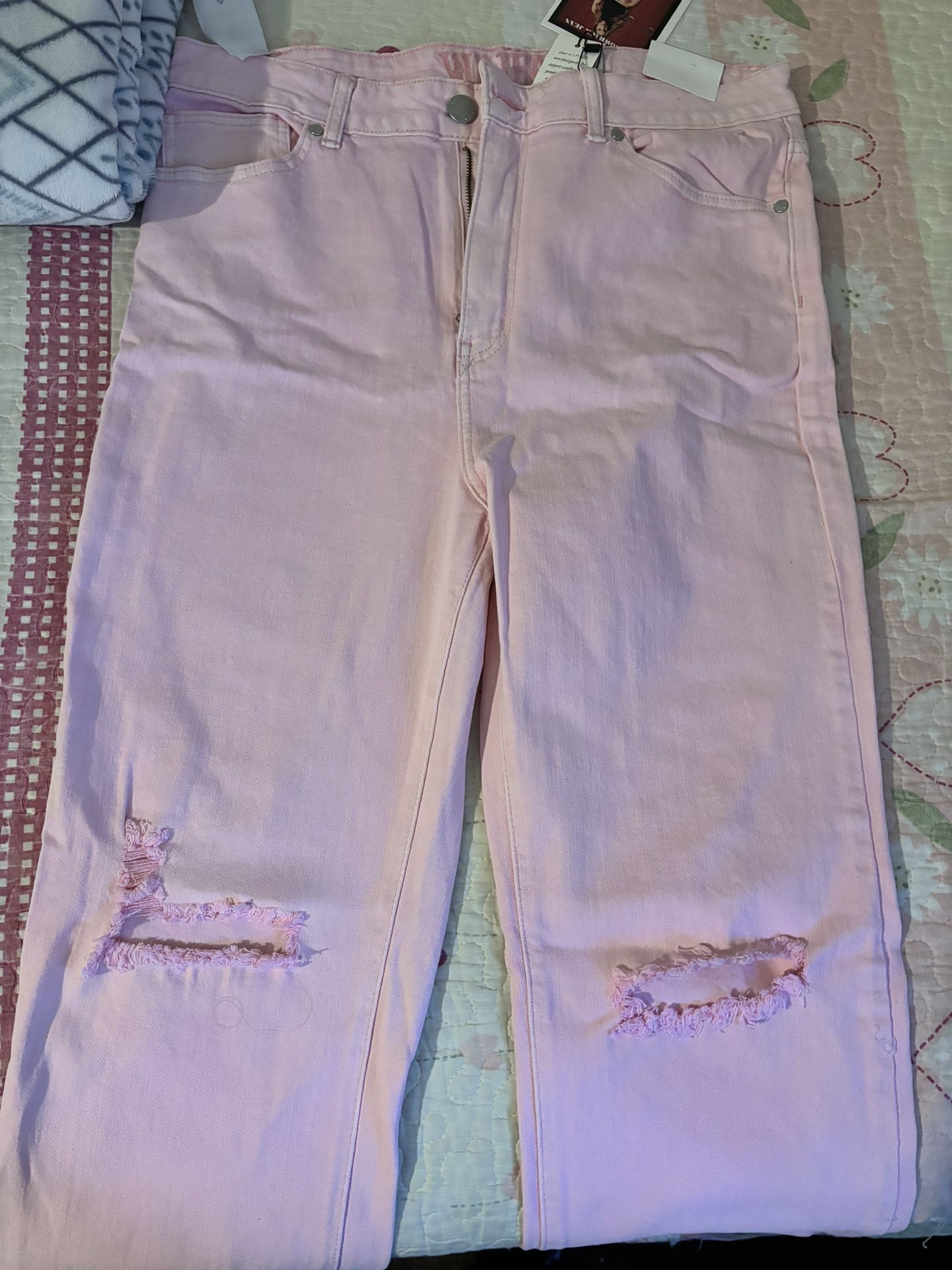 Baby Pink Flared Jeans