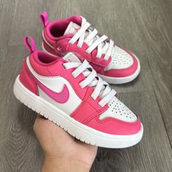 Jordan 1 Low Alt Fire Pink FN7376-600 Kids Shoes Size 12 Sneakers