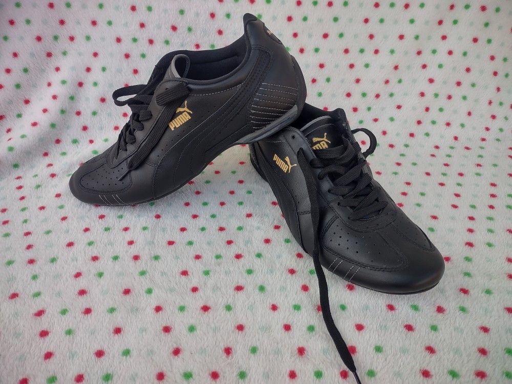 PUMA SPORTLIFESTYLE MENS BLACK LEATHER SHOES FLATS Bicycle Front Size 11